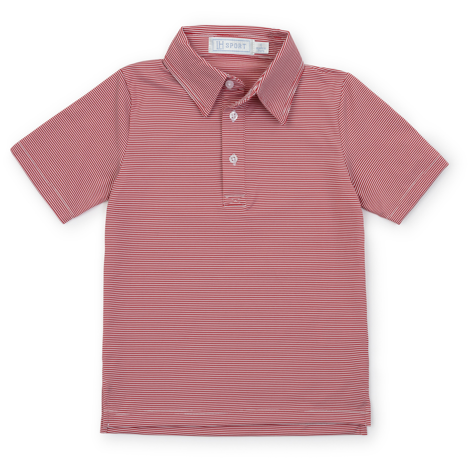 Will Boys' Performance Polo by LH Sport - Red Stripes