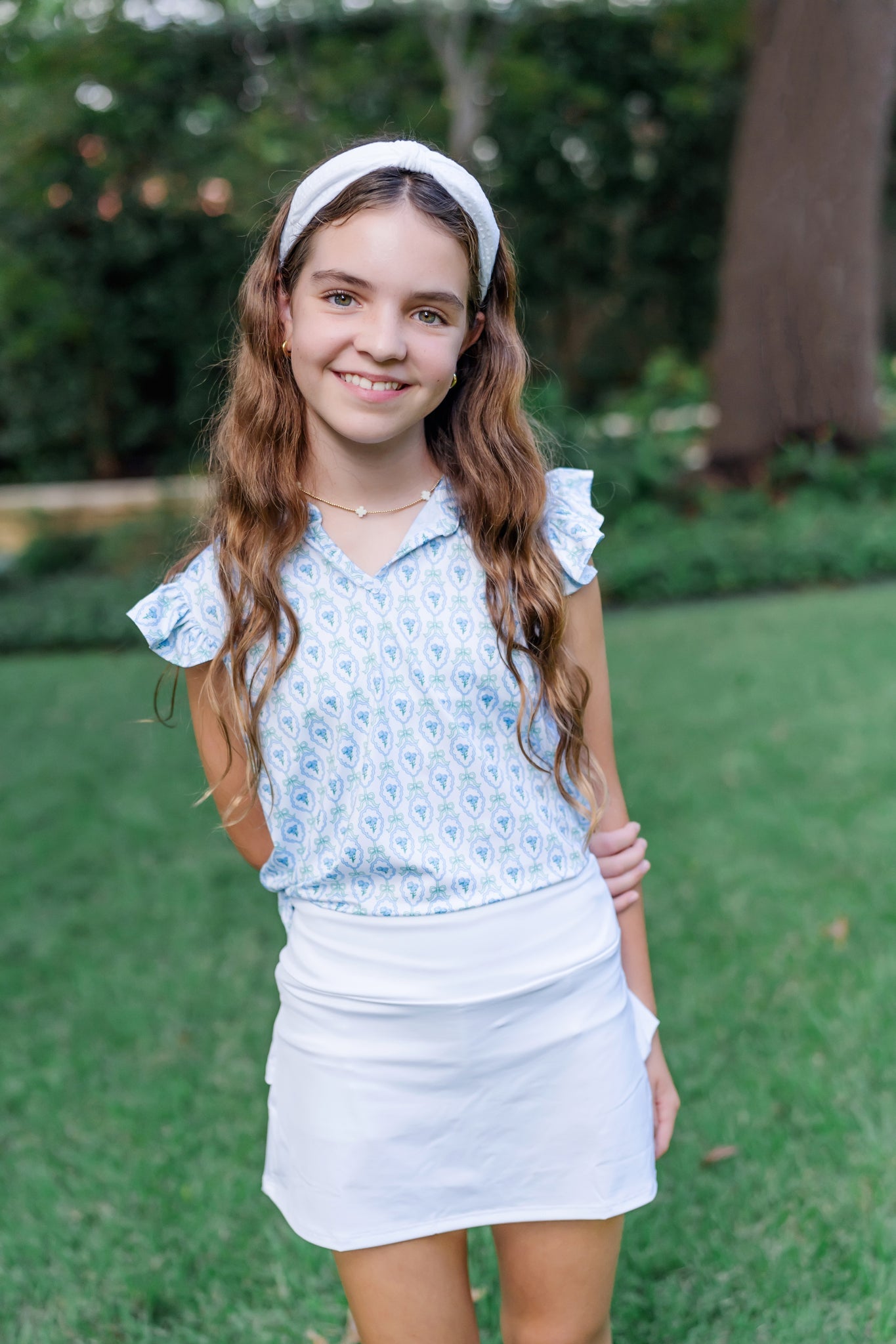 Ellie Girls' Sleeveless Performance Top by LH Sport - Hampton Blooms