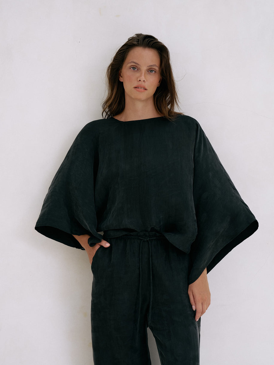 The Handloom Lucid Knot Top - Black