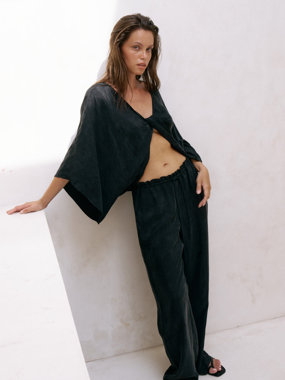 The Handloom Lucid Knot Top - Black