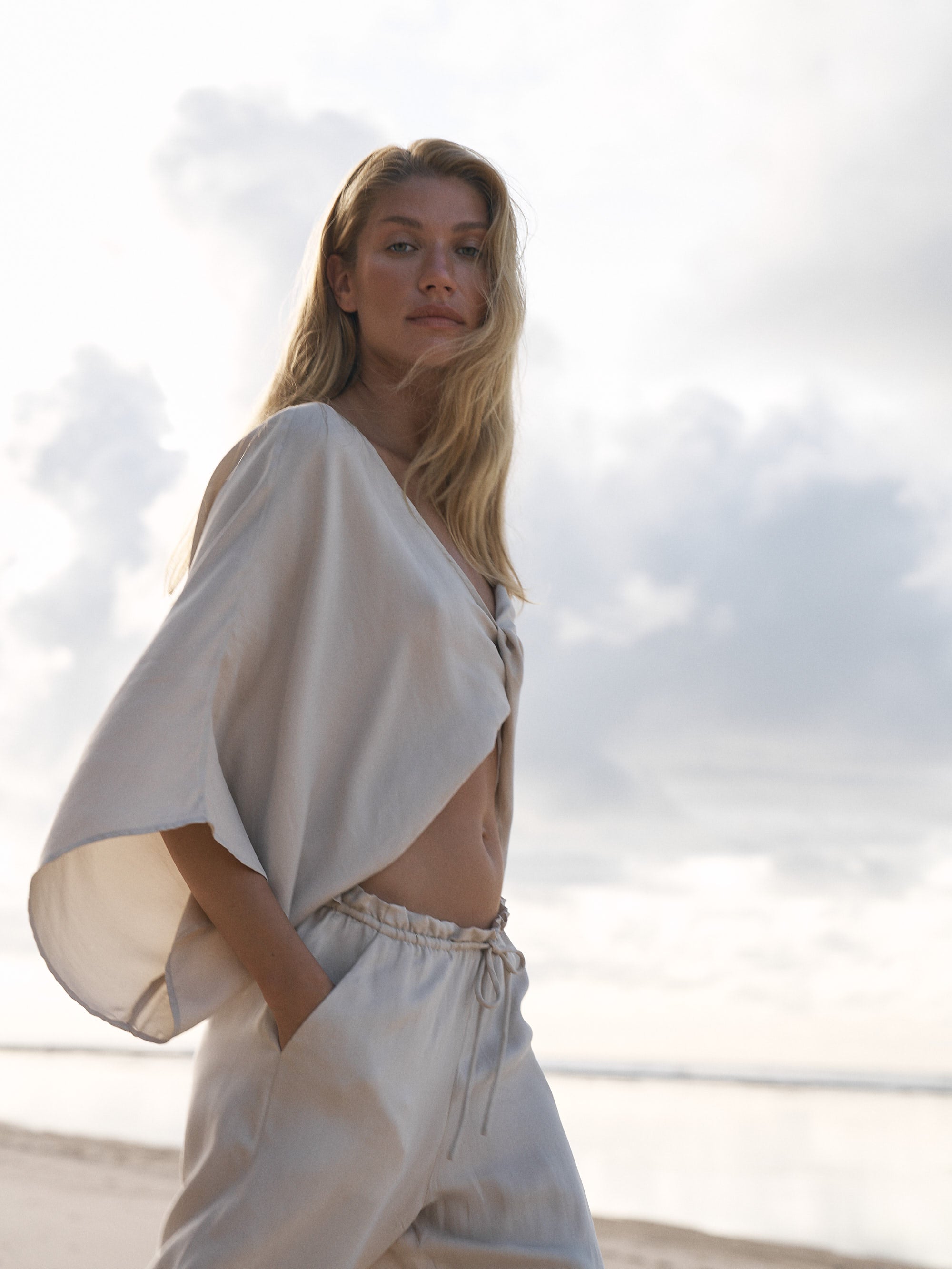 The Handloom Lucid Knot Top - Sand