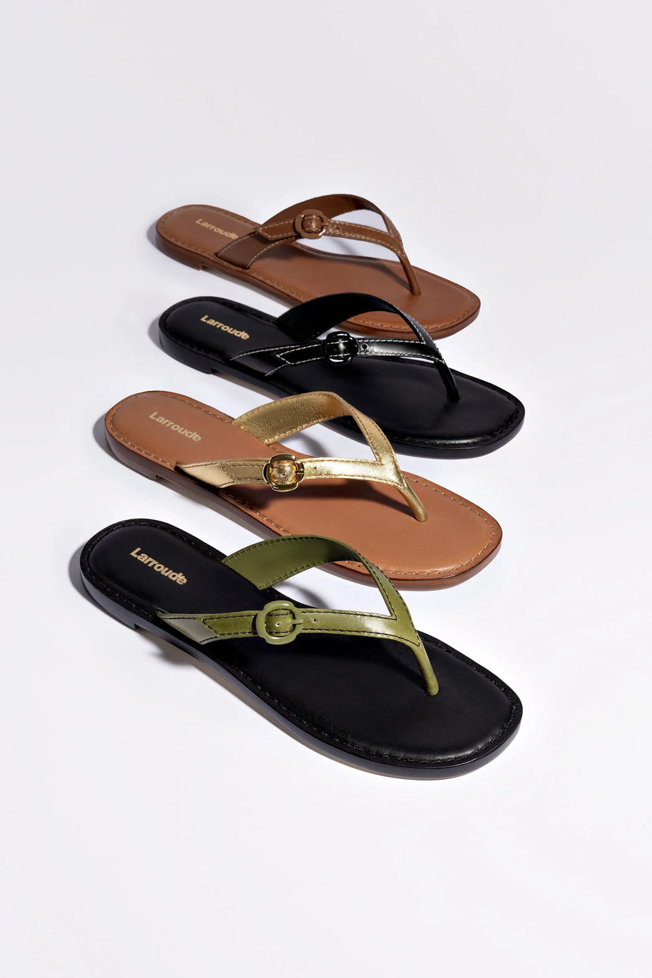 Mary Kate Flat Sandal In Gold Metallic Leather