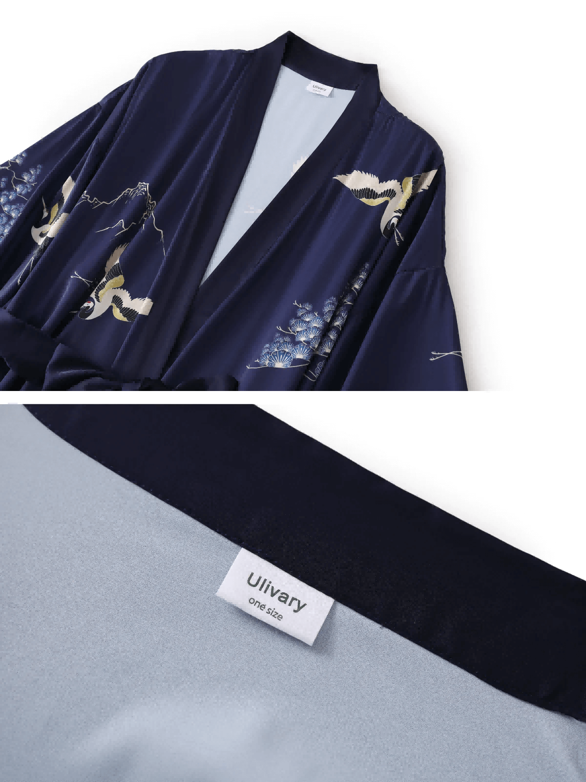Ulivary Mountain Crane Kimono Robe
