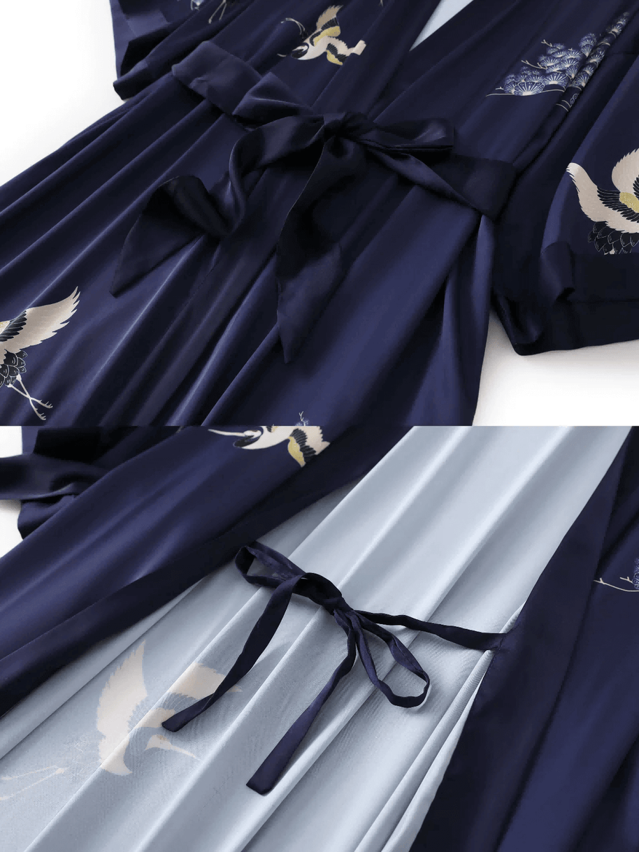Ulivary Mountain Crane Kimono Robe