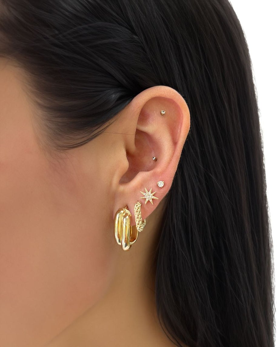 Zoe Lev 14K Gold Double Twist Oval Hoop Earrings