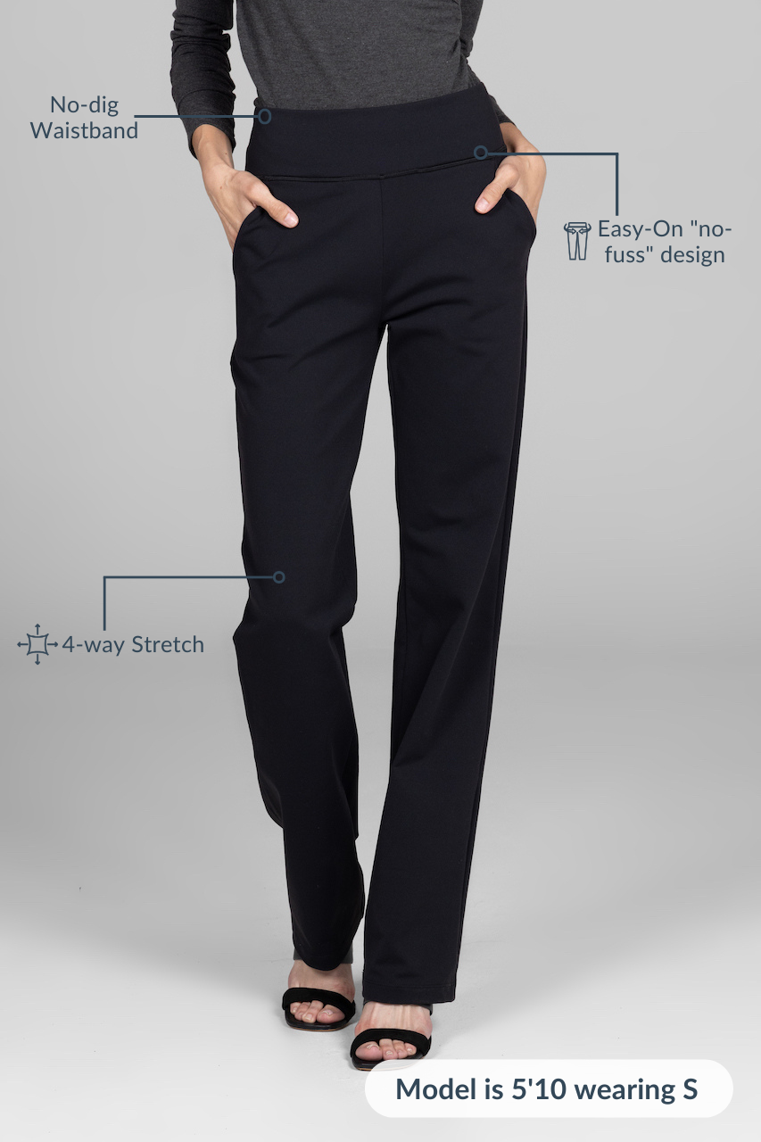 KiraGrace NINA STRAIGHT LEG PANT: BLACK