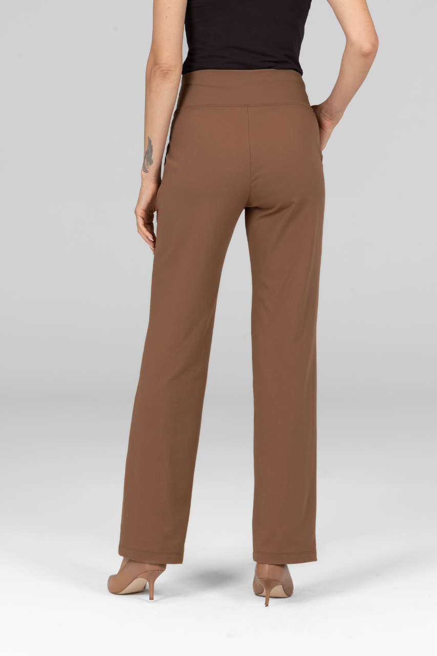 KiraGrace NINA STRAIGHT LEG PANT: DARK KHAKI