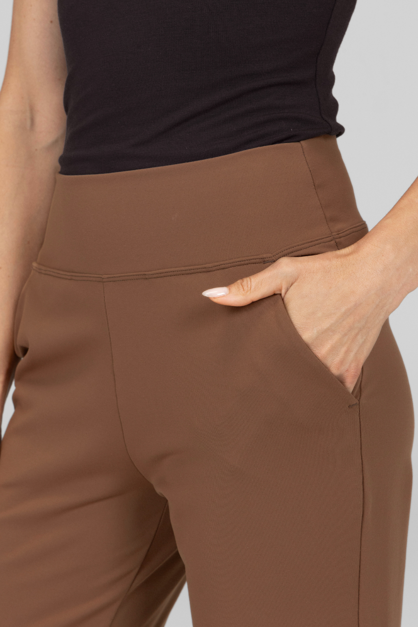 KiraGrace NINA STRAIGHT LEG PANT: DARK KHAKI