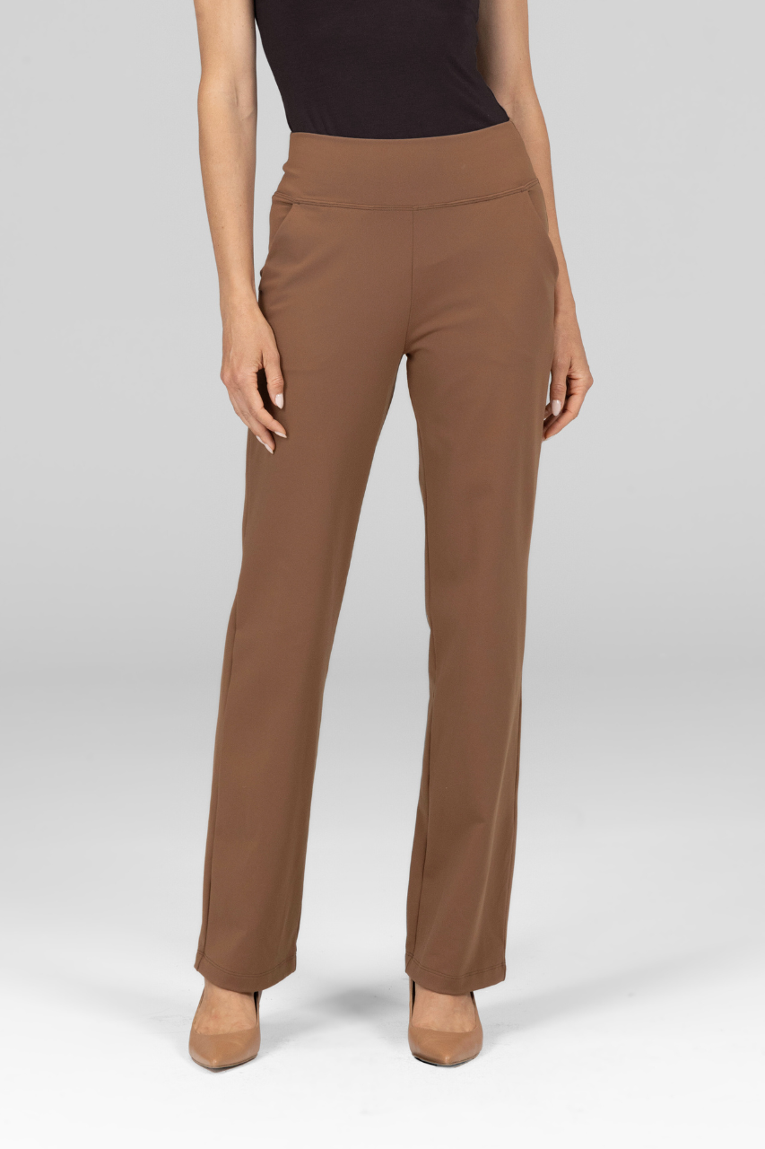 KiraGrace NINA STRAIGHT LEG PANT: DARK KHAKI