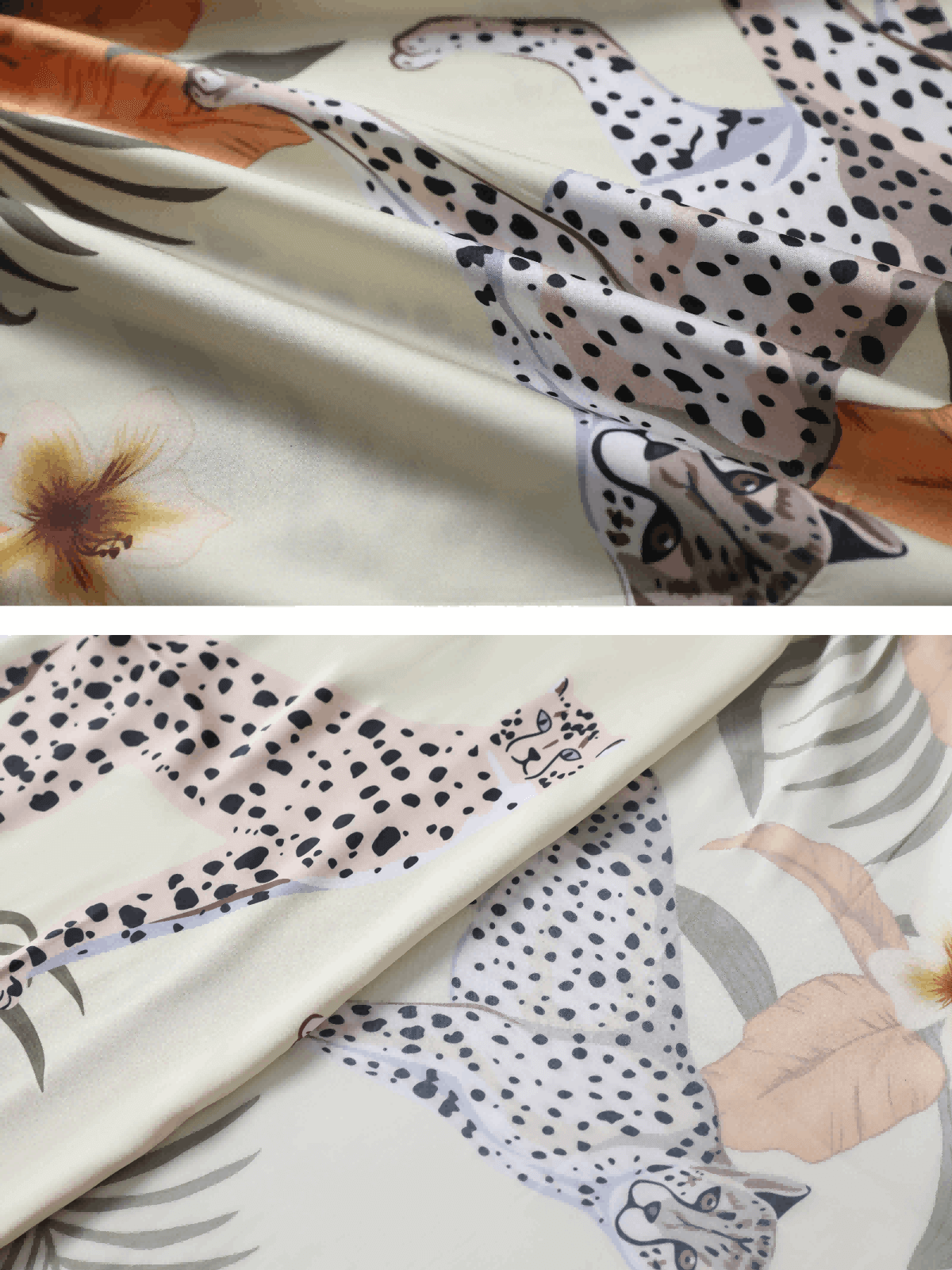 Ulivary Orange Leopard Kimono Robe