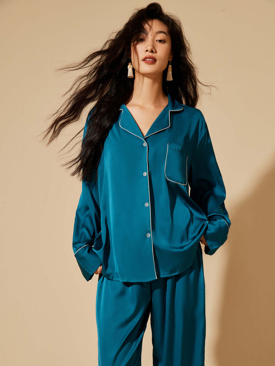 Ulivary Lapel Pajama Set 3 Pcs