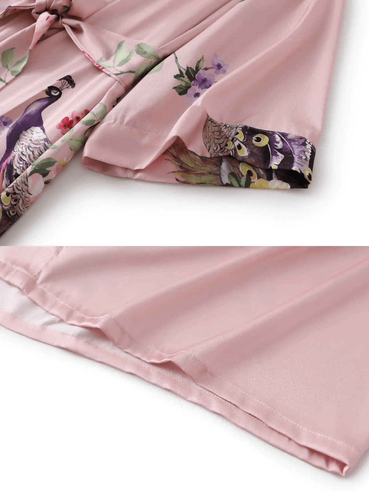 Ulivary Peacock Pink Kimono Robe