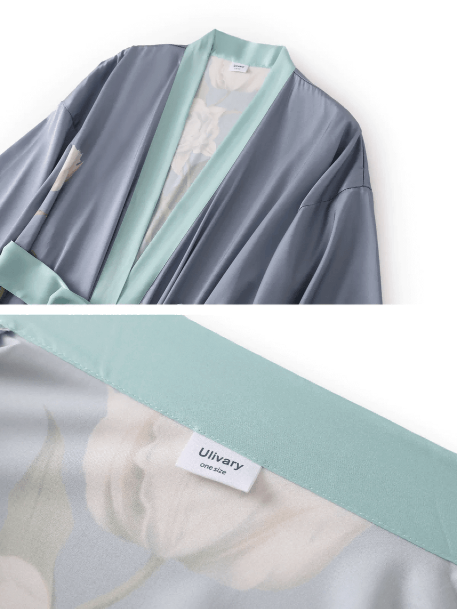 Ulivary Peony Floral Kimono Robe