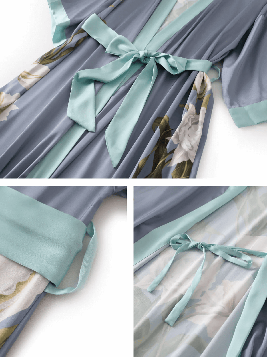 Ulivary Peony Floral Kimono Robe
