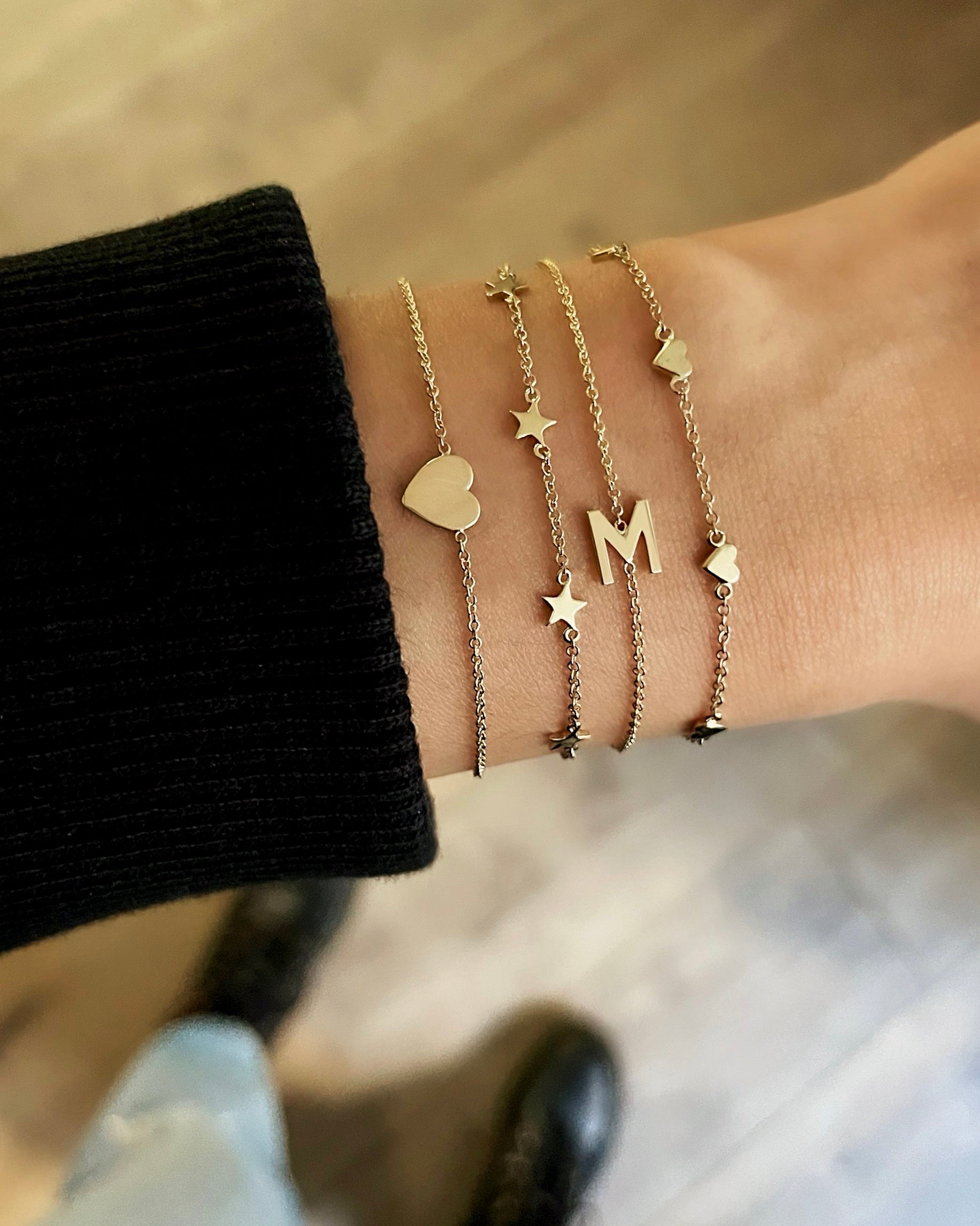 Zoe Lev 14k Gold Heart Bracelet