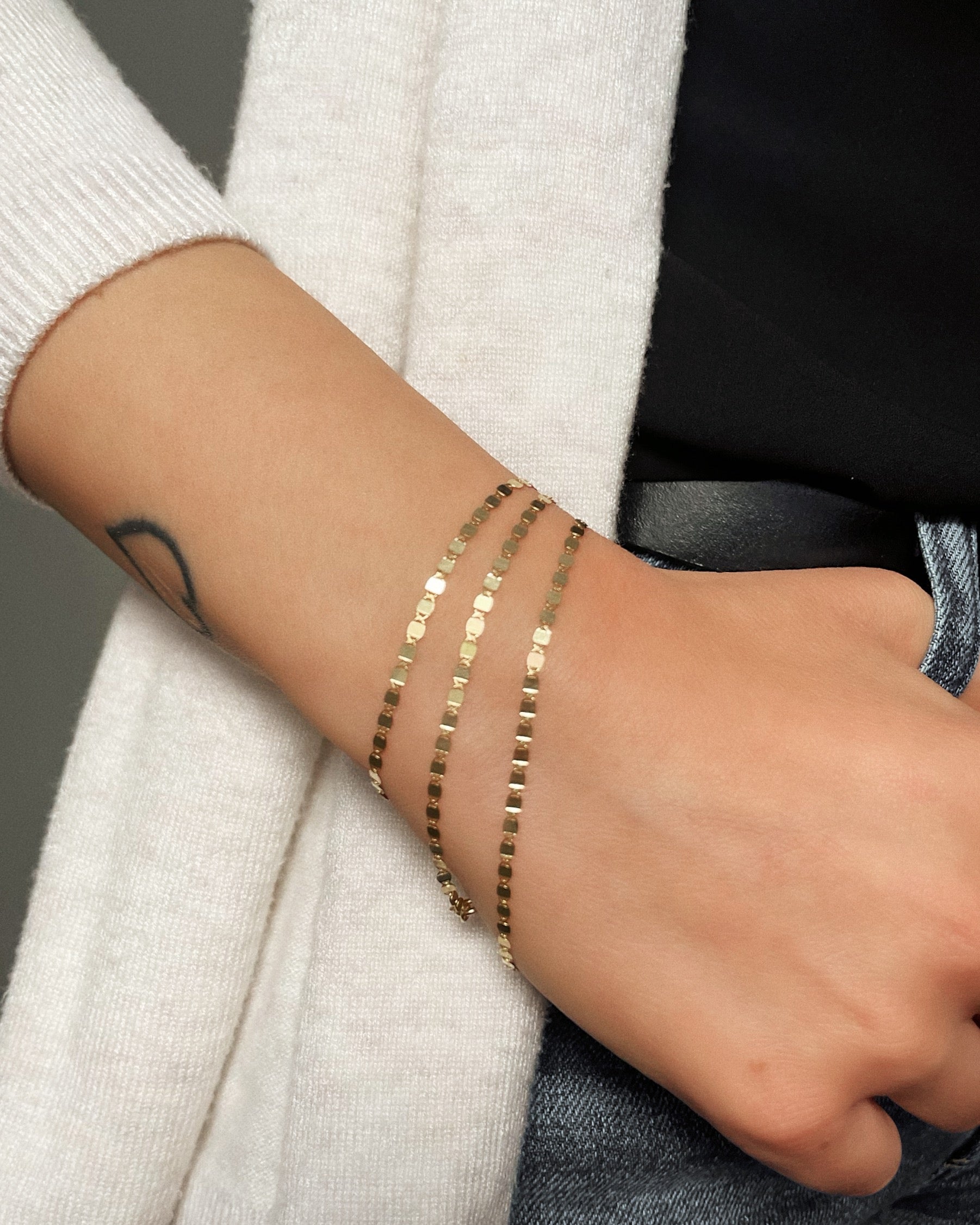 Zoe Lev 14k Gold Mirror Chain Bracelet