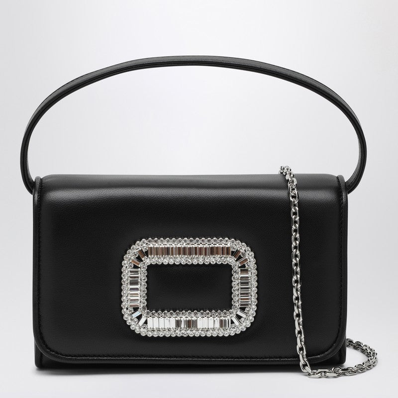 ROGER VIVIER Black Leather Micro Pilgrim Bag – Blush Lux