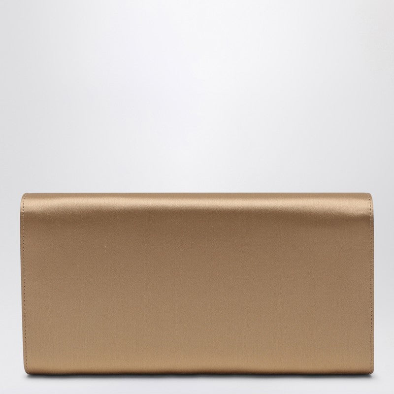 ROGER VIVIER Beige Satin Efflorescence Clutch Bag With Buckle