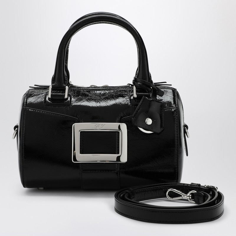 ROGER VIVIER Belle Vivier Mini Bowling Bag In Black Patent Leather