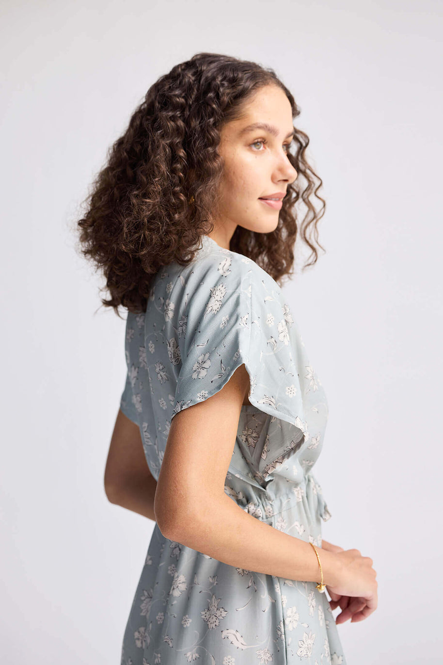 Reistor Gathered Maxi Dress in Sage Green