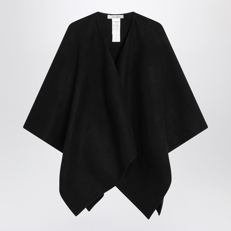 ポンチョ・ケープ MAX MARA BLACK ALPACA AND WOOL CAPE Max Mara Black Alpaca And Wool Cape – Blush Lux