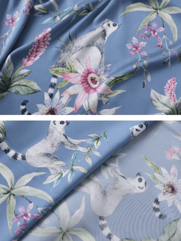 Ulivary Short Kimono Robe Blue Forest