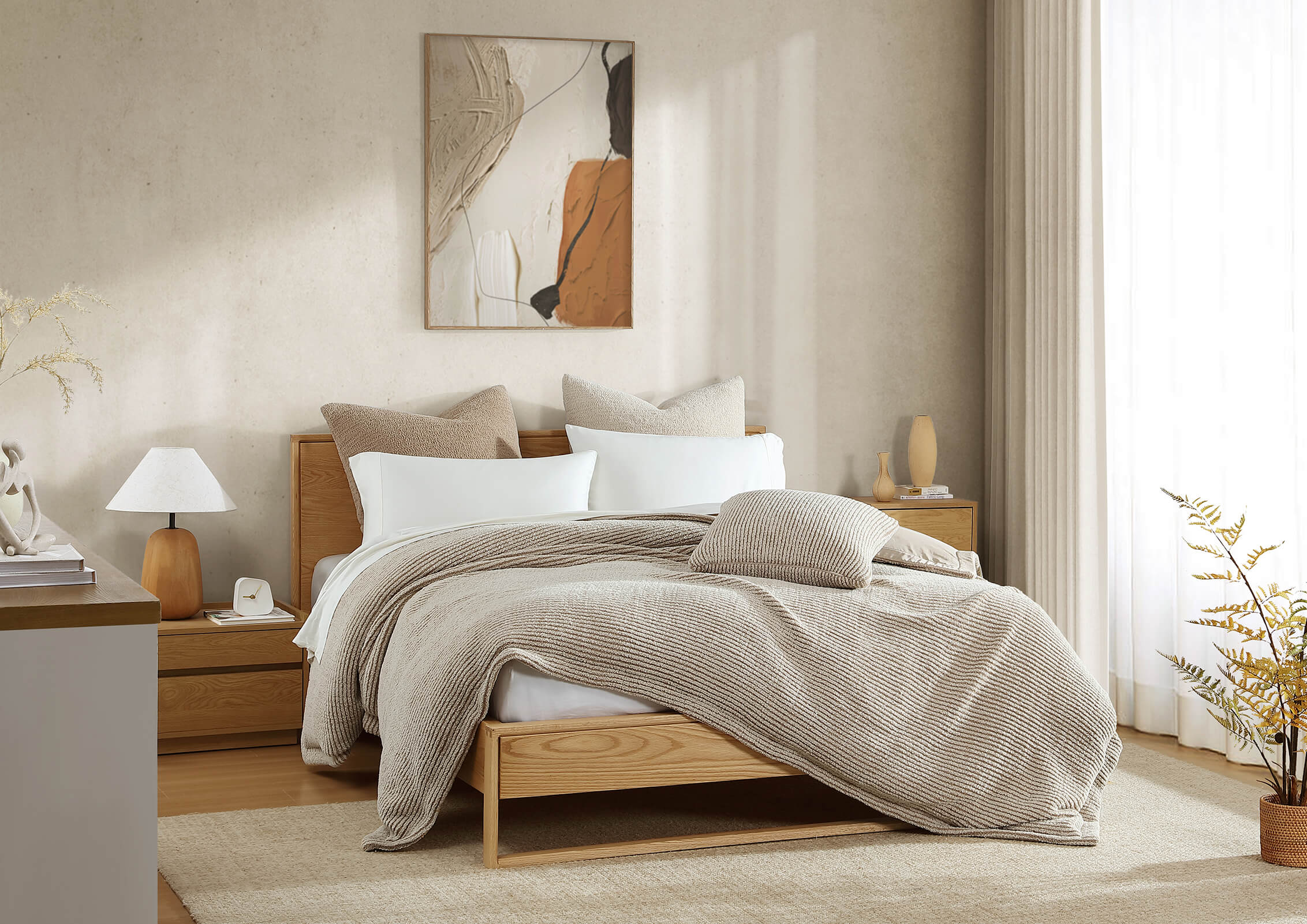 Sunday Citizen Two-Tone Snug Ribbed Bamboo Duvet Cover (more Colors)