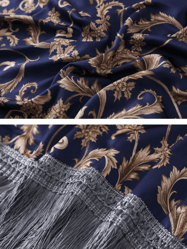 Ulivary Tassels Blue Kimono Robe