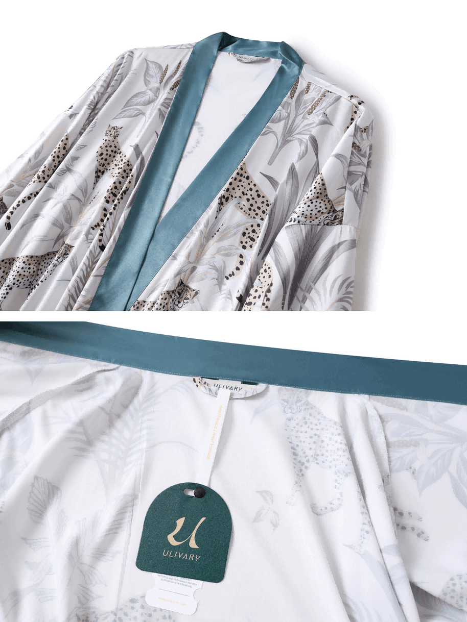 Ulivary Tassels Leopard Kimono Robe
