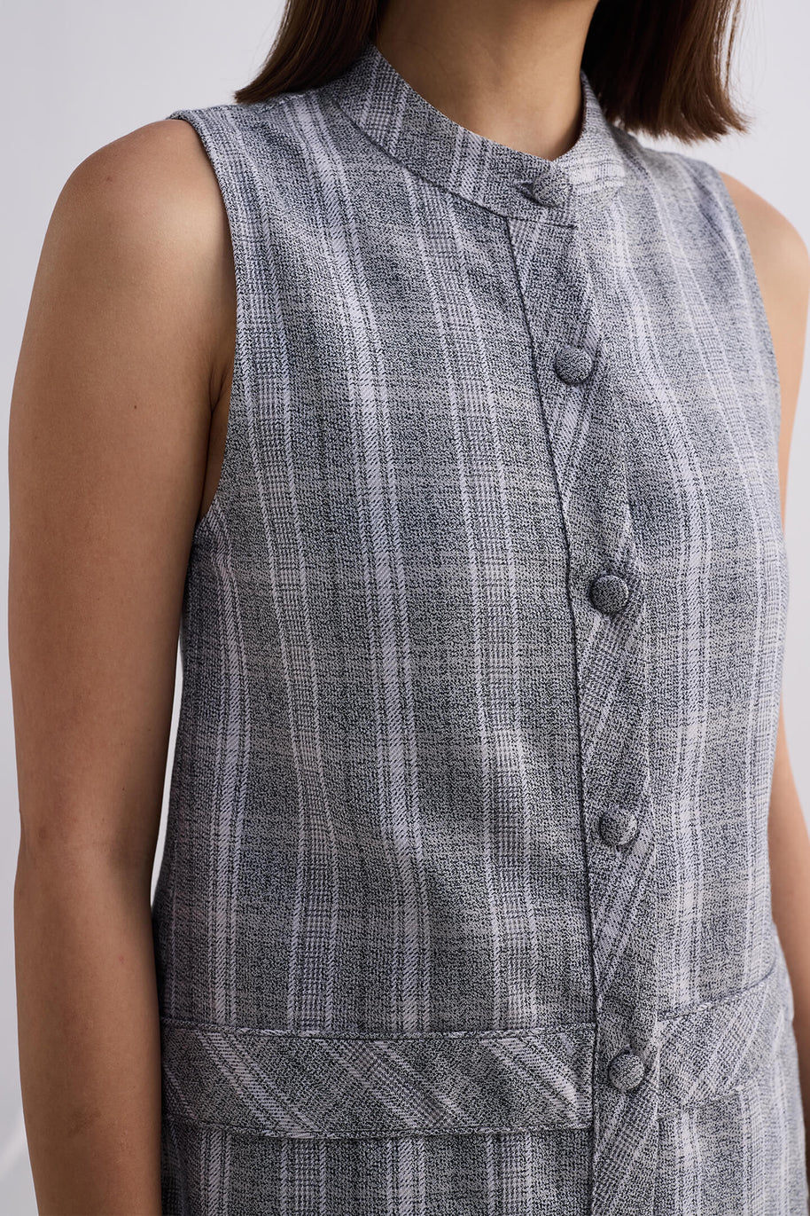 Reistor The Cotton Tweed Shift Dress in Grey
