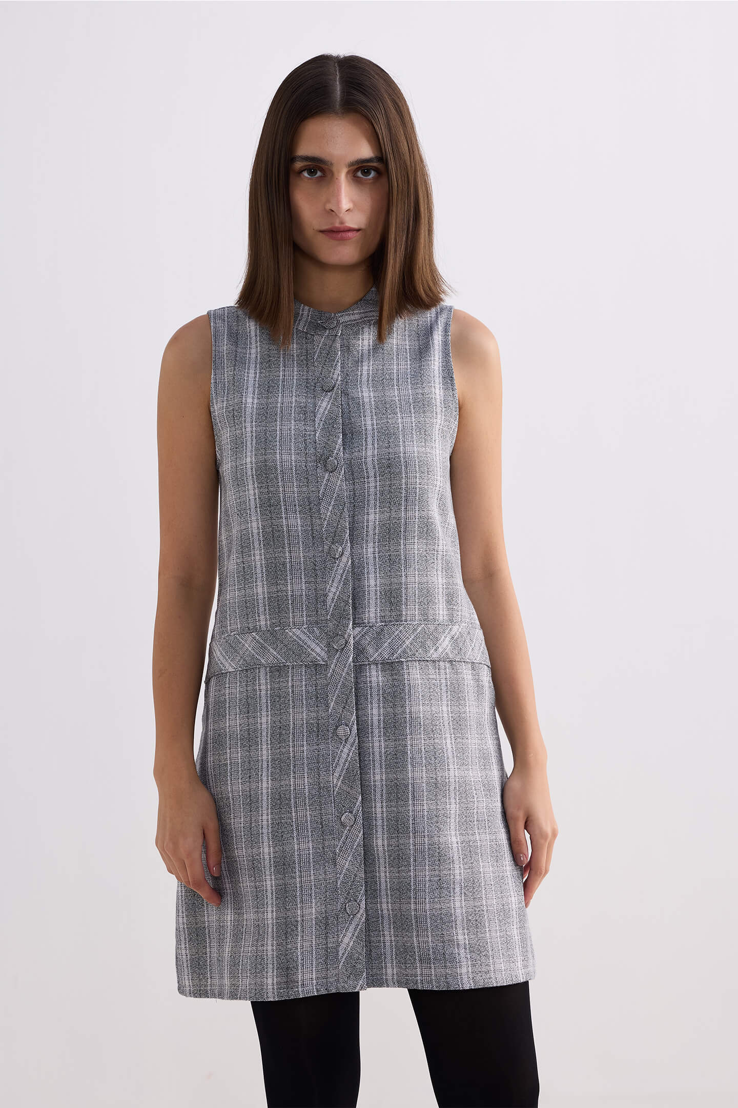 Reistor The Cotton Tweed Shift Dress in Grey