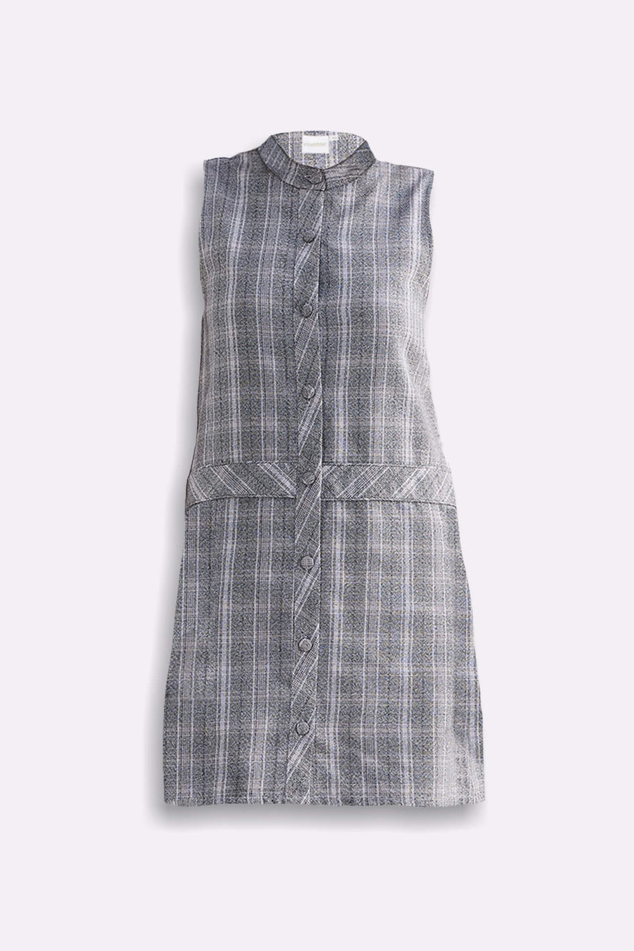 Reistor The Cotton Tweed Shift Dress in Grey