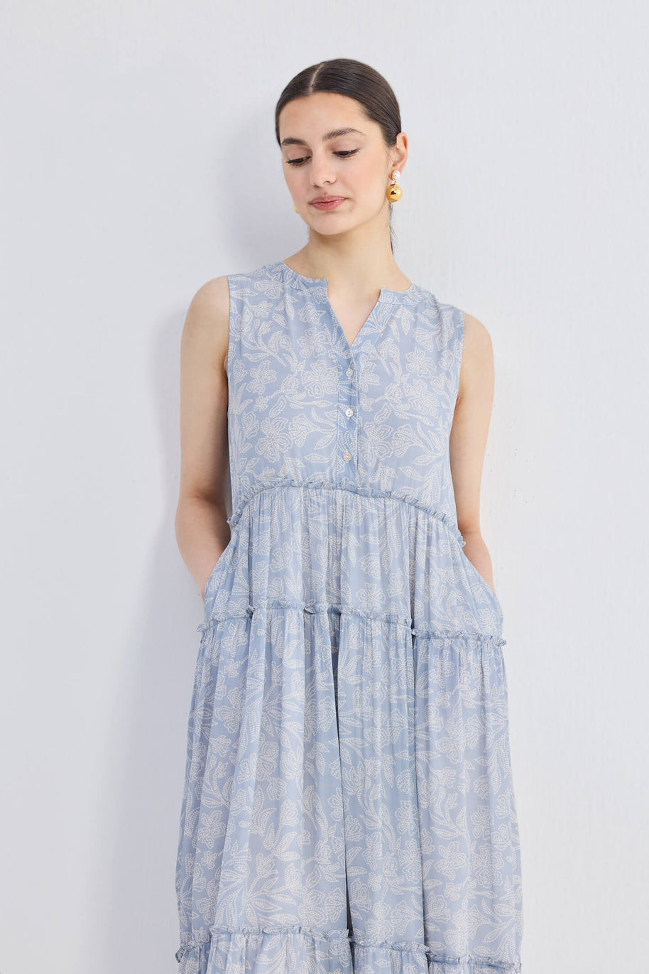 Reistor The Perfect Resort Floral Maxi in Periwinkle Blue