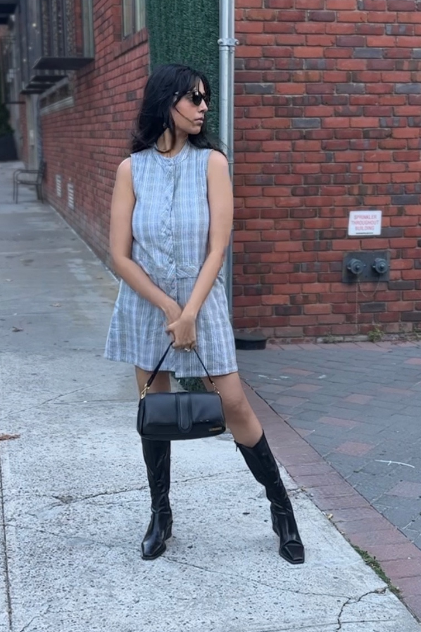 Reistor The Cotton Tweed Shift Dress in Grey