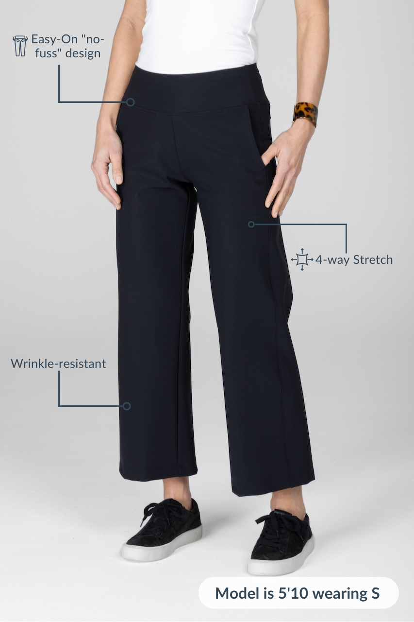 KiraGrace TRAVELER ANKLE PANT: BLACK TRAVELFLEX