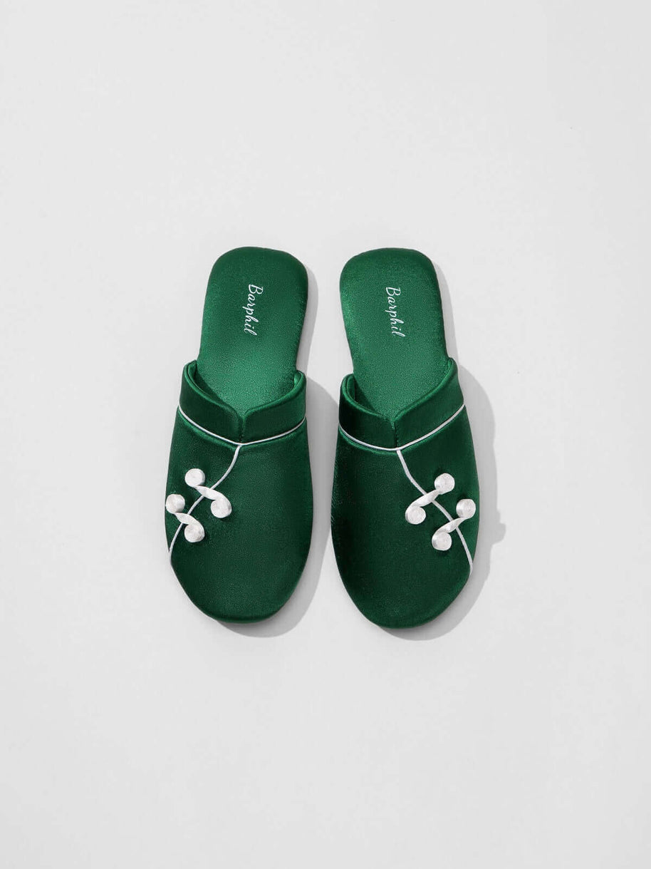 Ulivary Qipao Collar Buckle Asian Style Slippers