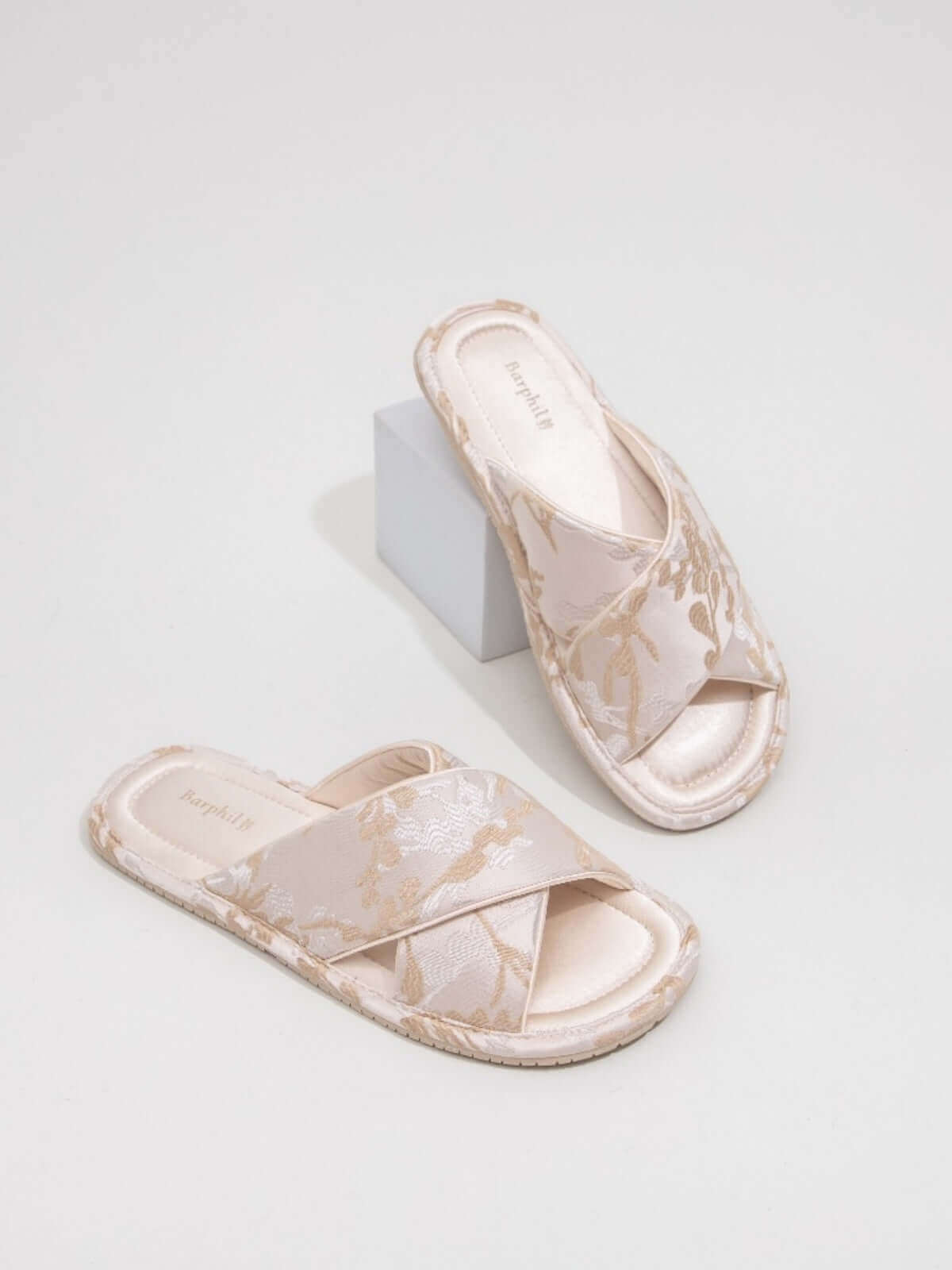 Ulivary Classic Cross-Strap Embroidery Slippers (more colors)