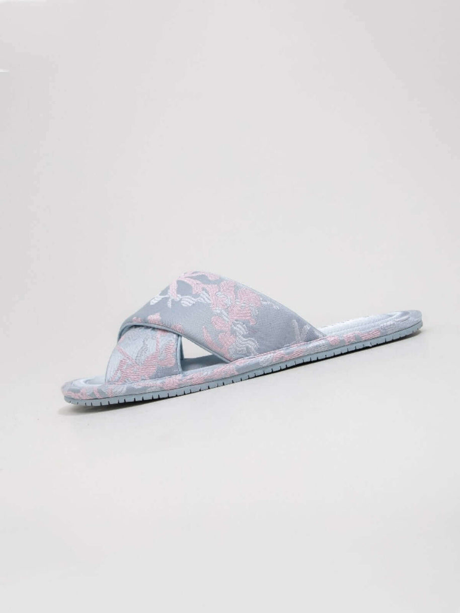 Ulivary Classic Cross-Strap Embroidery Slippers (more colors)