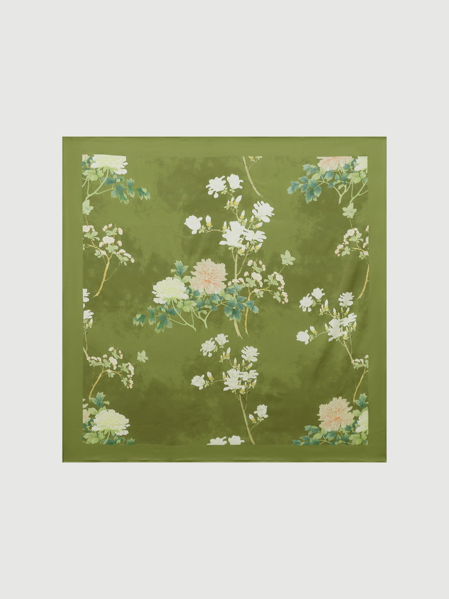 Ulivary Floral Olive Kimono Robe