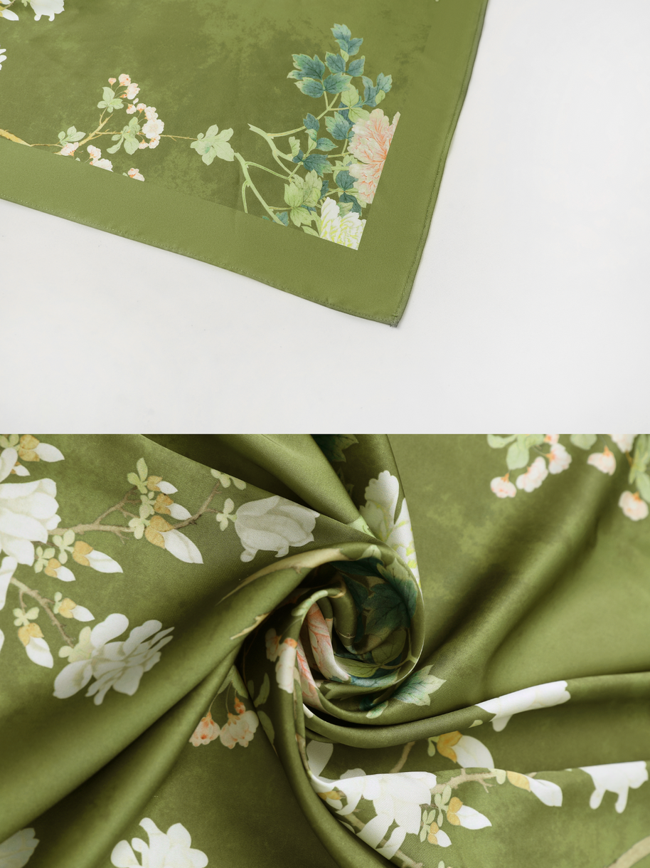Ulivary Floral Olive Kimono Robe
