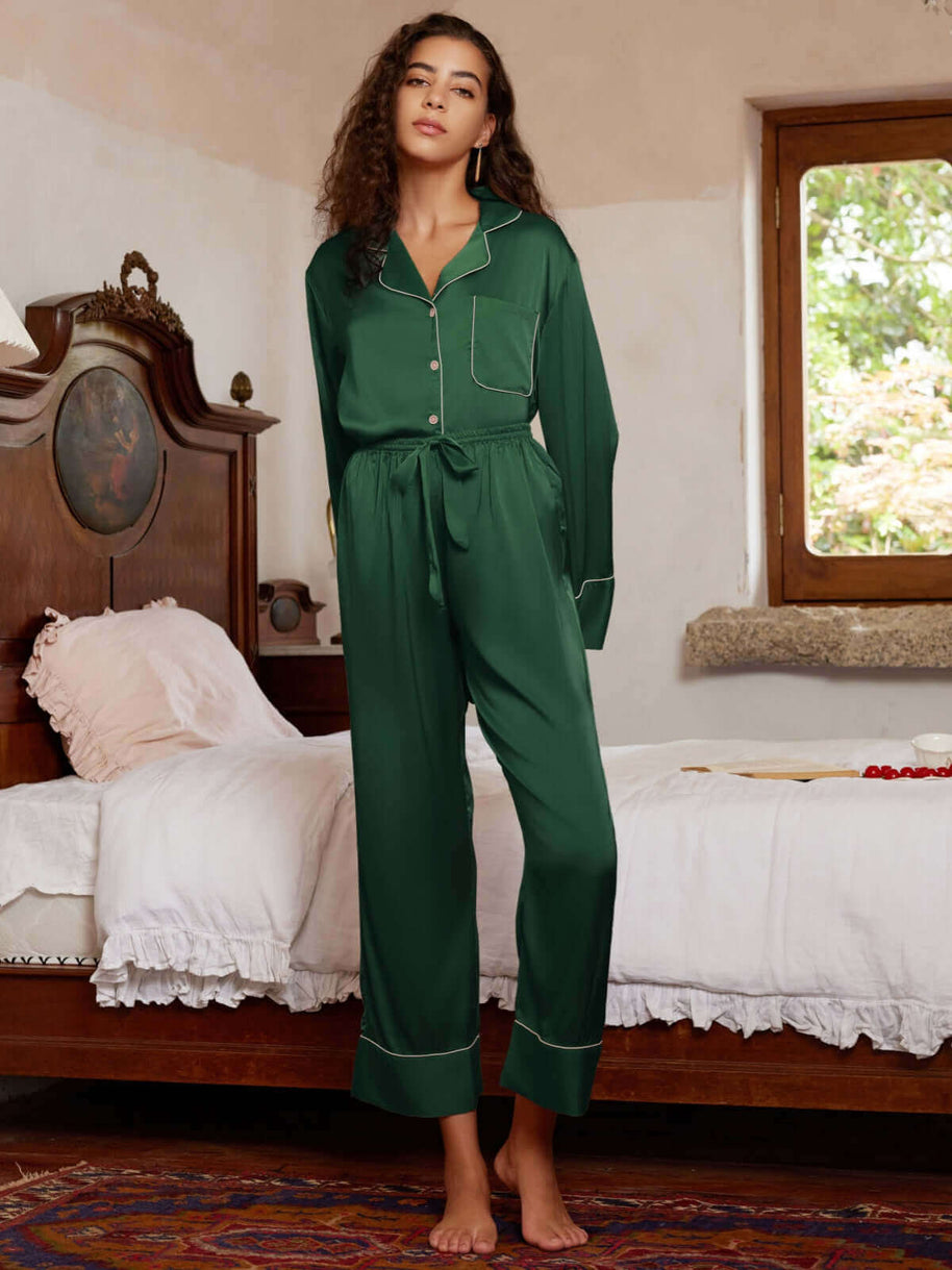 Ulivary Lapel Pajama Set 3 Pcs