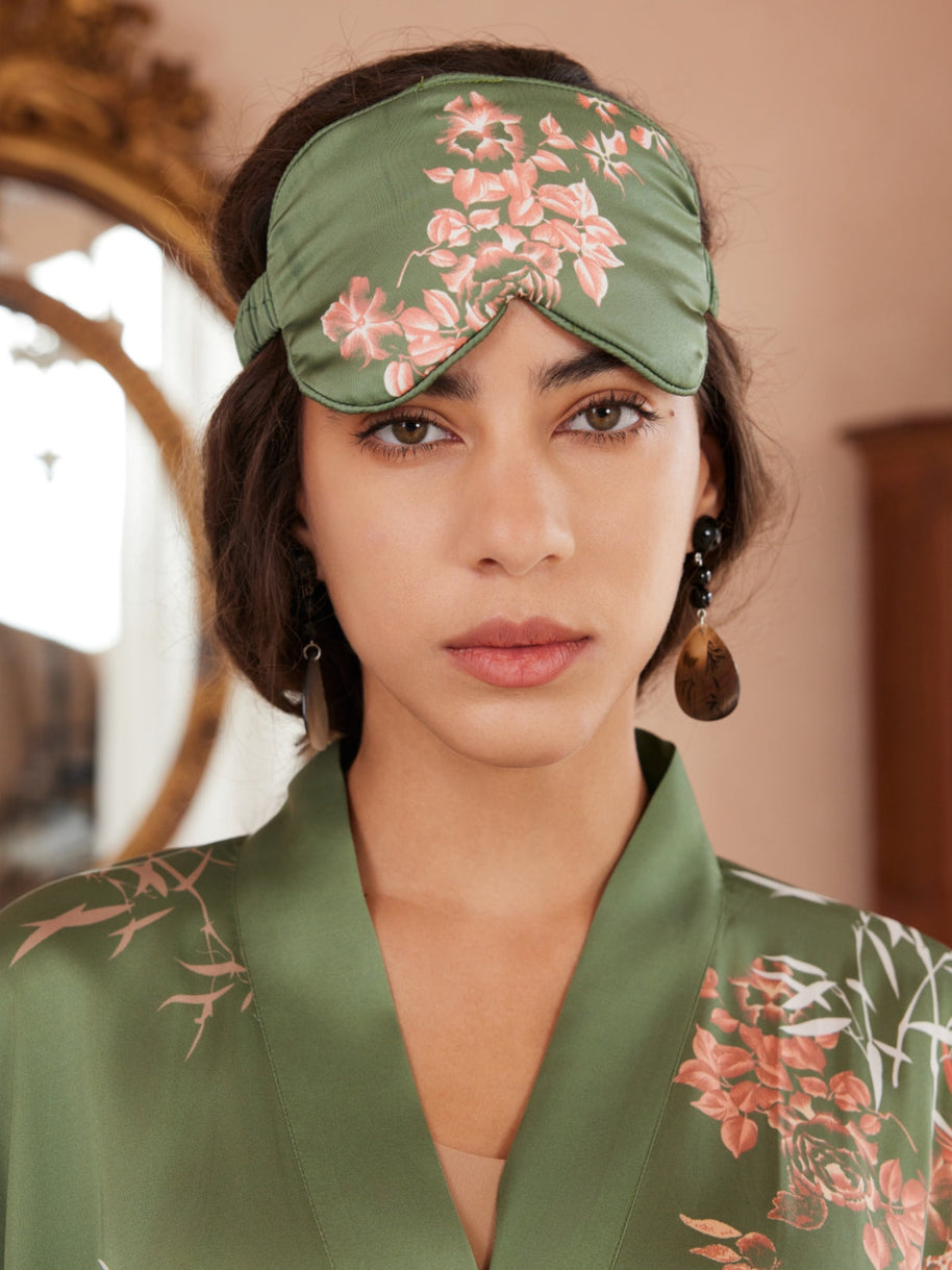 Ulivary Short Kimono Robe Olive