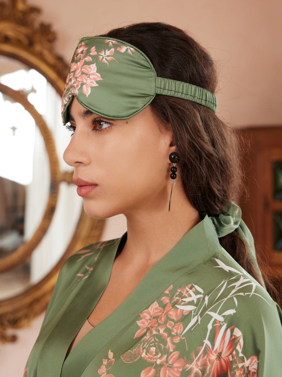 Ulivary Short Kimono Robe Olive