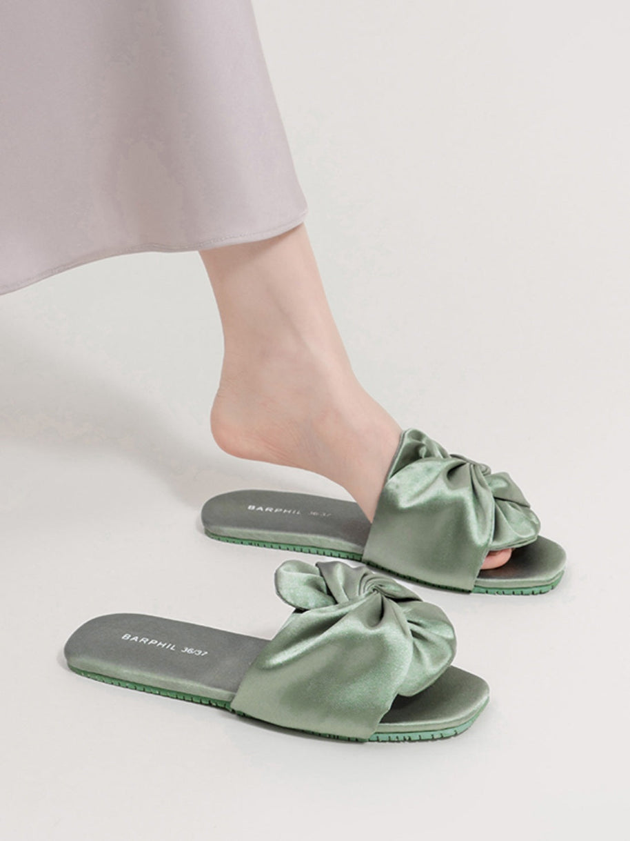 Ulivary Silky Satin Bow Slippers (more colors)