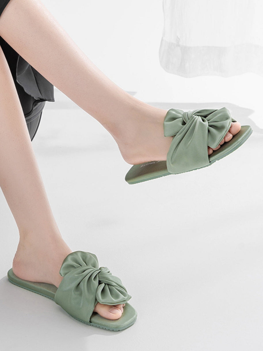 Ulivary Silky Satin Bow Slippers (more colors)