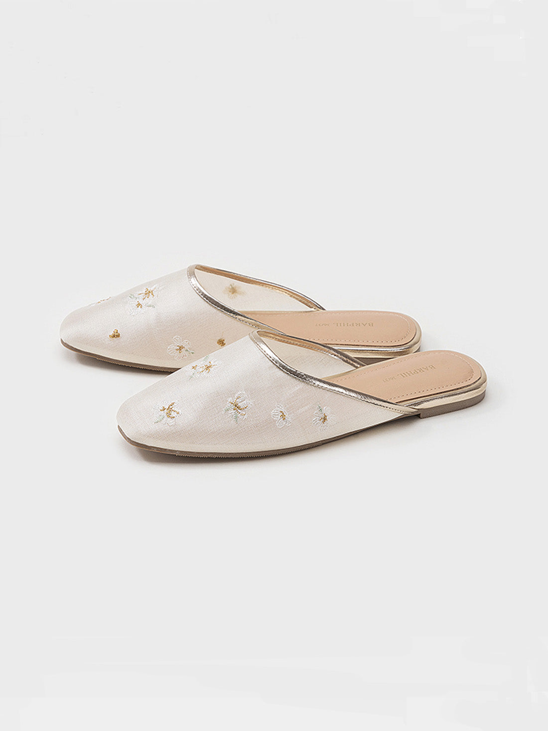 Ulivary Oriental-Floral Mesh Closed-Toe Slippers