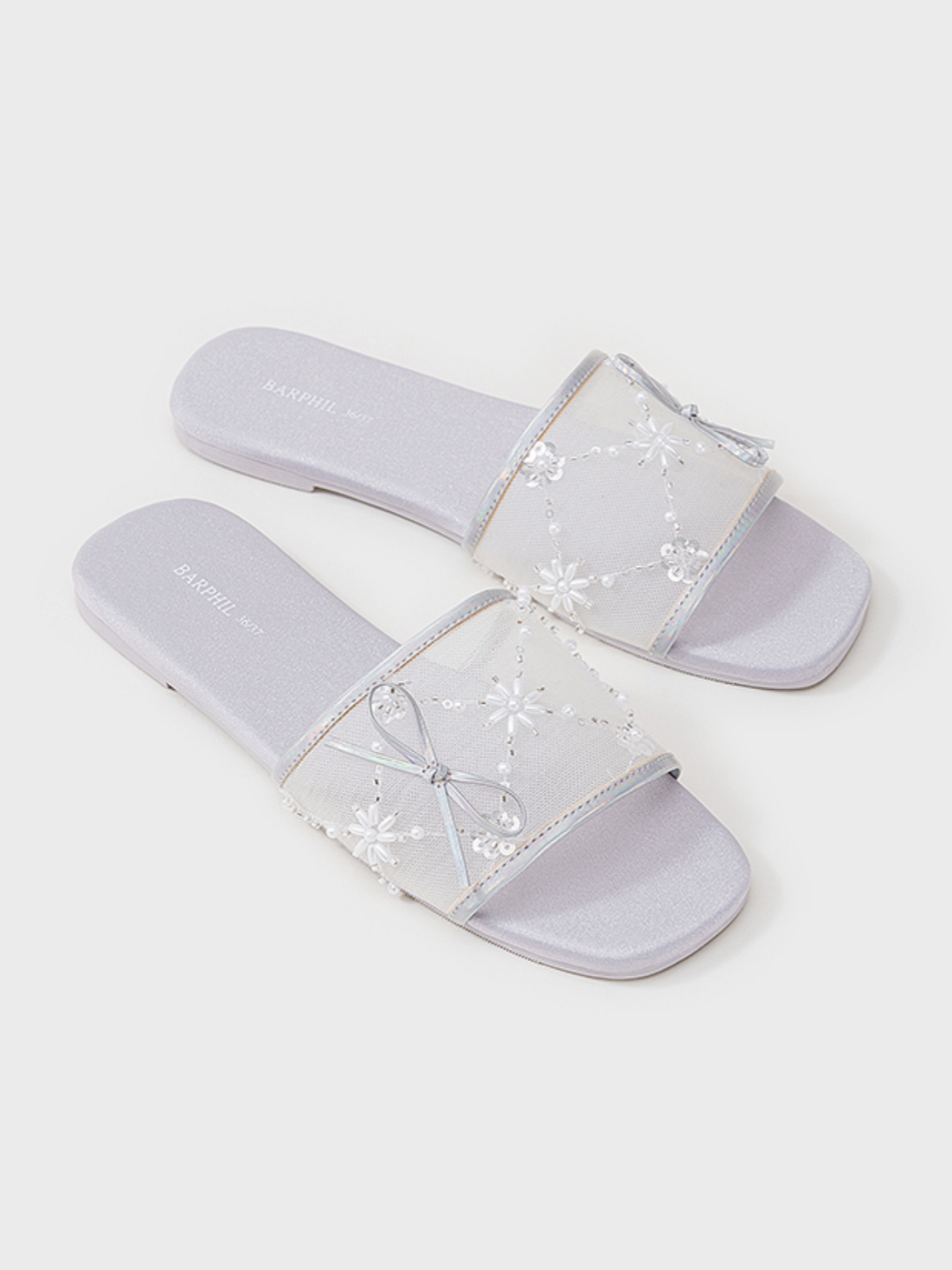 Ulivary Embroidered Satin Bow House Slippers (more colors)