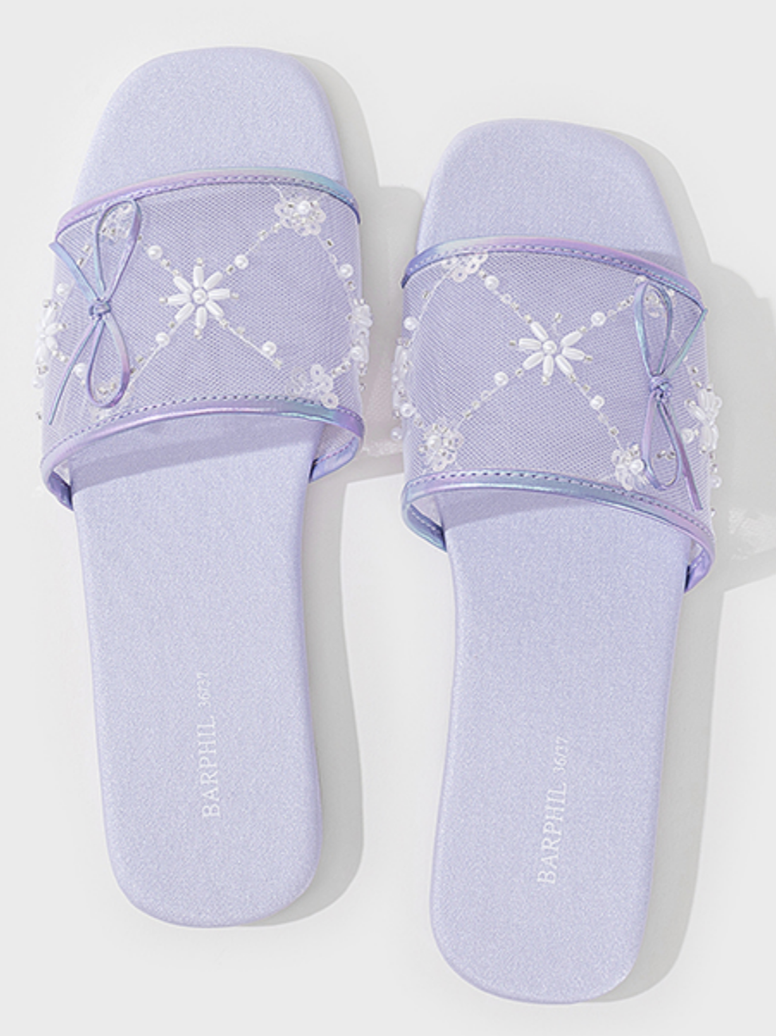 Ulivary Embroidered Satin Bow House Slippers (more colors)