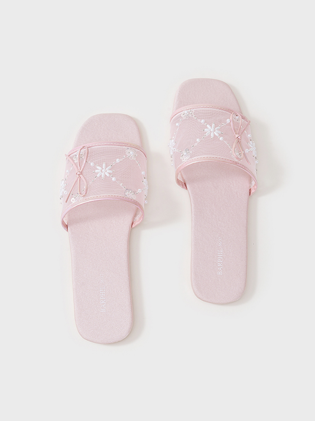 Ulivary Embroidered Satin Bow House Slippers (more colors)