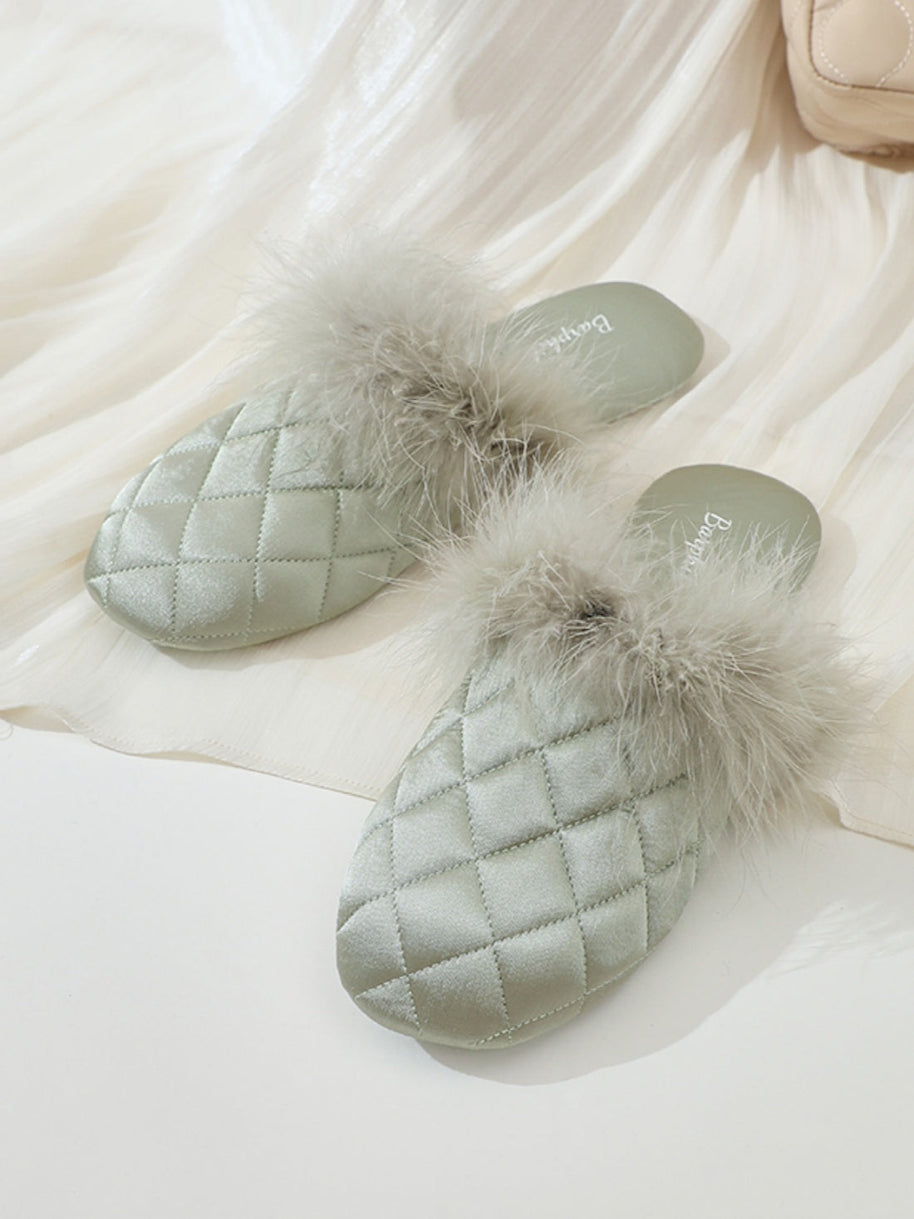 Ulivary Cozy Fall & Winter Silk Satin Slippers (more colors)
